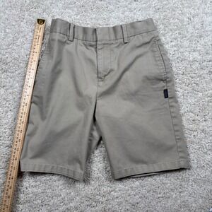 Parker Kids Khaki Flat Front Chino Shorts Size 10 Adjustable‎ Waist